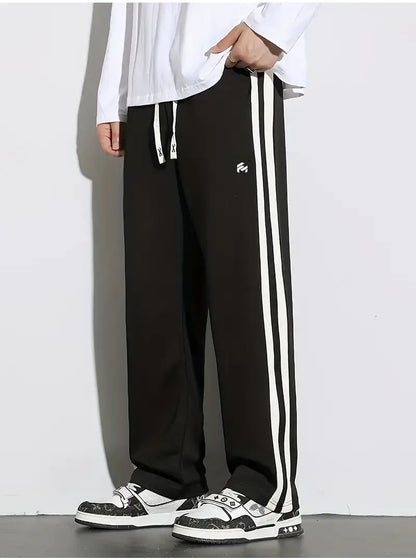 Men's Trendy Contrast Color Stripe Trousers