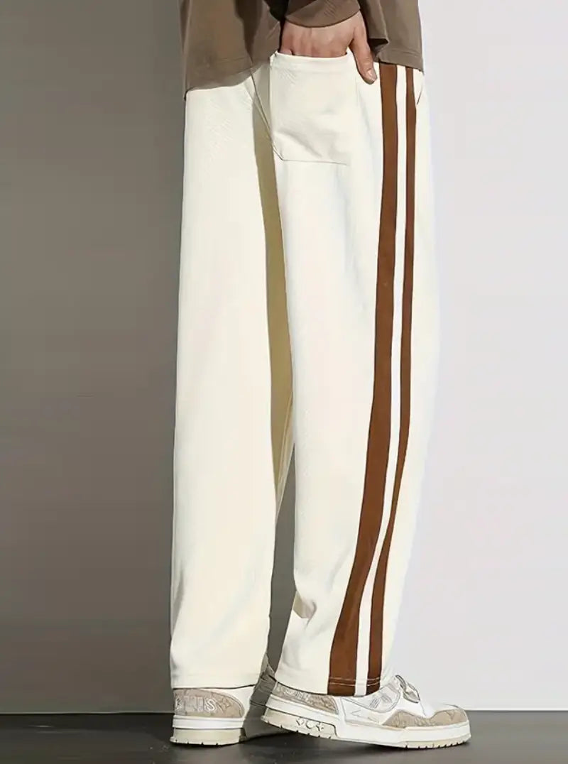 Men's Trendy Contrast Color Stripe Trousers