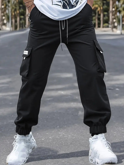 Men's Black Premium Cargo Trouser | All-Season Comfort