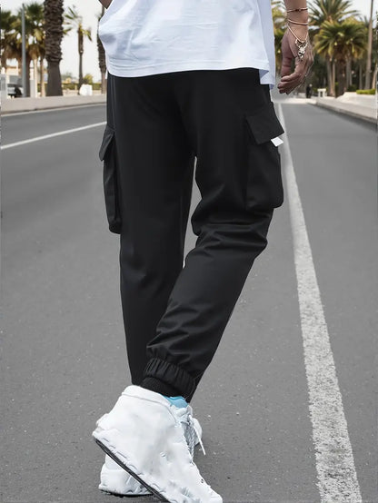 Men's Black Premium Cargo Trouser | All-Season Comfort