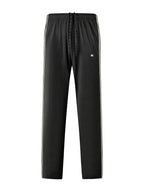 Men's Trendy Breathable Striped Short Sleeve Black Tracksuit