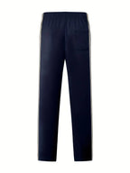Men's Trendy Breathable Striped Short Sleeve Blue Tracksuit