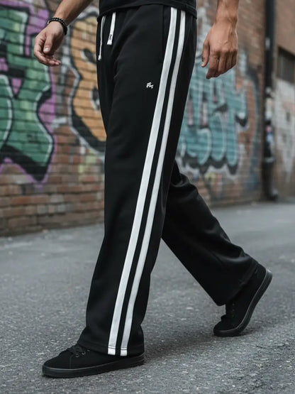 Men's Trendy Contrast Color Stripe Trousers