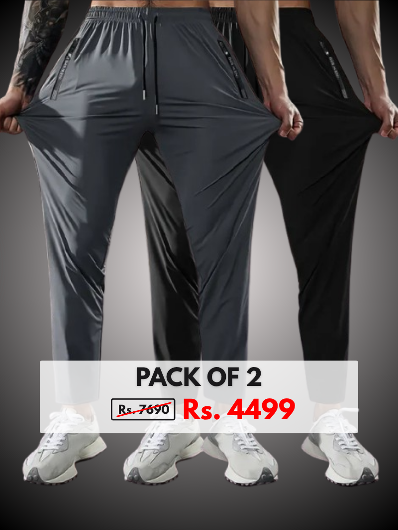 High Stretch Italian Spandex Gray / Black Trouser